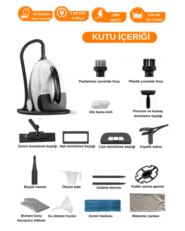Mogotech MG-101  Buharlı Temizlik Makinesi - Görsel 3