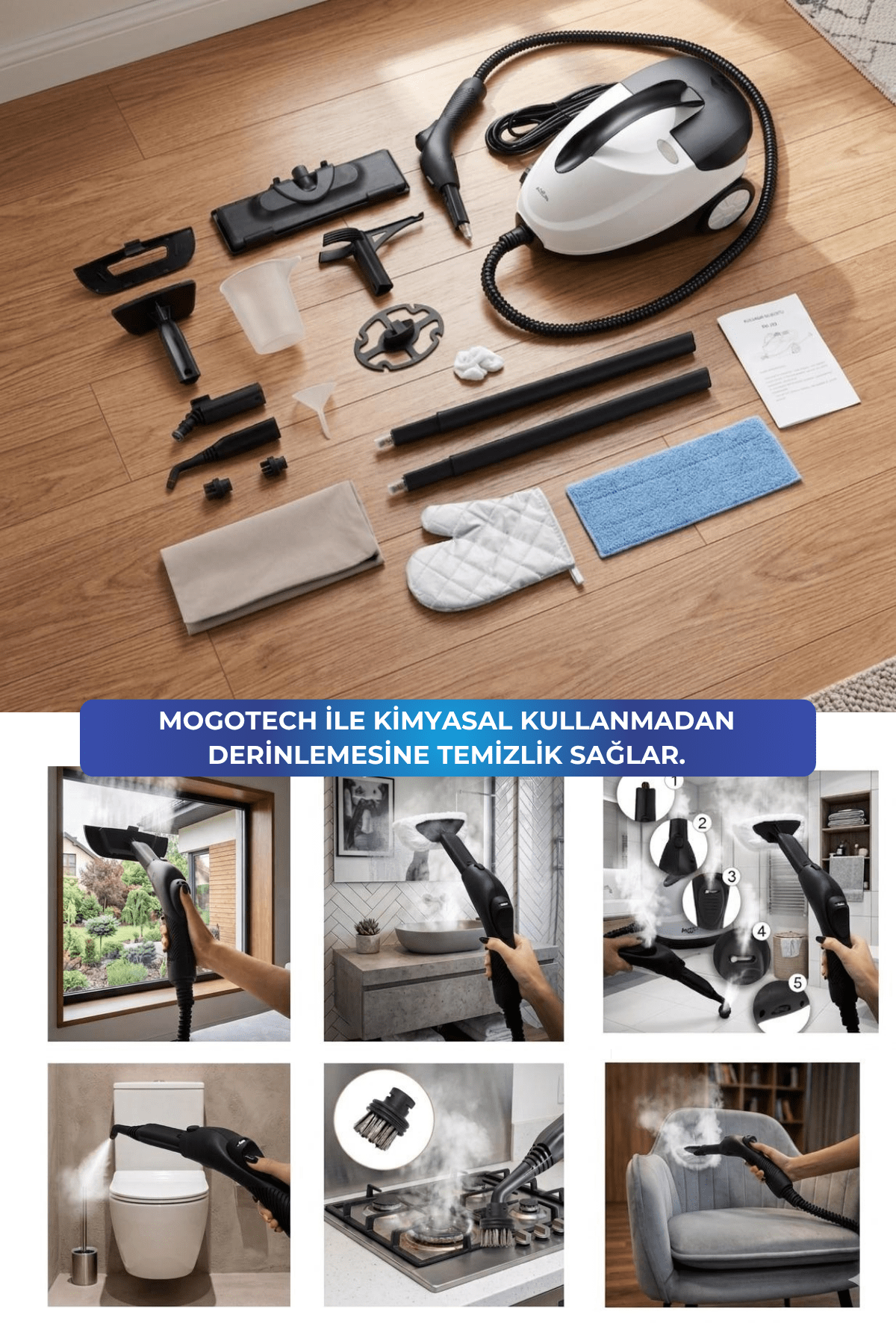 Mogotech MG-101 Buharlı Temizlik Makinesi - Görsel 4